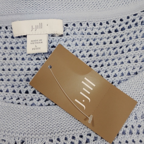 J. Jill Open Stitch Short Sleeve Tunic Sweater - Picture 3 of 10